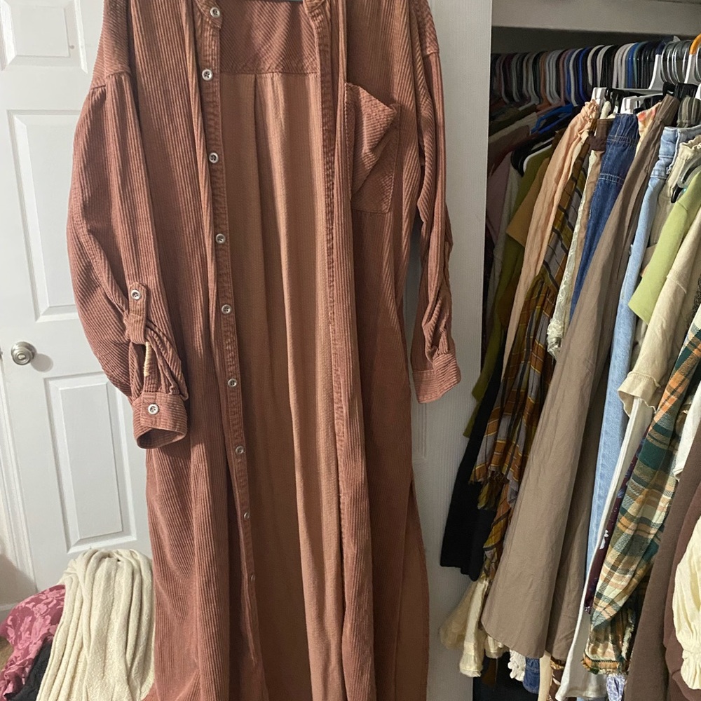 We The Free Mauve Corduroy Duster